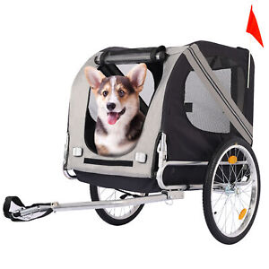 New Folding Pet Bicycle Trailer Dog Cat Bike Carrier w/ Drawbar Wheels Stroller