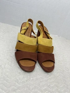 Chie Mihara Multicolor Suede Slingback Sandal Pumps Women’s 38.5 Made In Spain - Picture 1 of 13