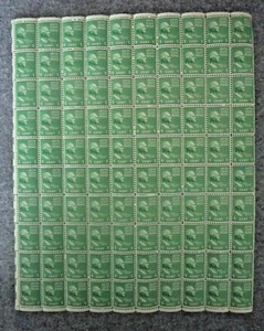 Scott #804 Washington 1 cent 1938 MINT SHEET 100 stamps NH - Picture 1 of 4