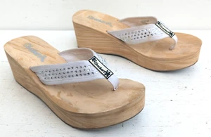 Ladies SKECHERS Cali Wooden Wedge Sandals - Size UK 8 EUR 41 - Picture 1 of 9