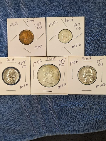 1956 US Proof Set (5) Coins Cover