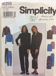 Chaqueta chaleco falda Simplicity 8398 1998 de colección patrón de costura para mujer talla K 8 10 12 - Imagen 1 de 7