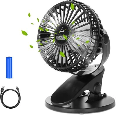 Umluftventilator Silent Clip-Ventilator Fan 3-Speed - Grow Box Fan 1200mah USB - Bild 1 von 4
