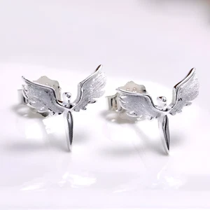 Archangel Earrings 925 Sterling Silver Stud Winged Angelic Loving Gift Boxed - Picture 1 of 21