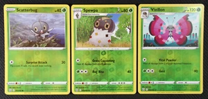 Cartas Pokémon Scatterbug 011 Spewpa 012 Vivillon 013/163 Holograma Inverso Casi Nuevo/Muy Nuevo - Imagen 1 de 1