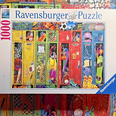 2018 Ravensburger The Locker Room by Joseph Burgess 1000 Piece Puzzle COMPLETE - Image 1 of 4