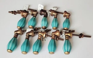 Set of 10 Anthropologie Ripe Melon Ceramic Brass Pulls - Picture 1 of 6