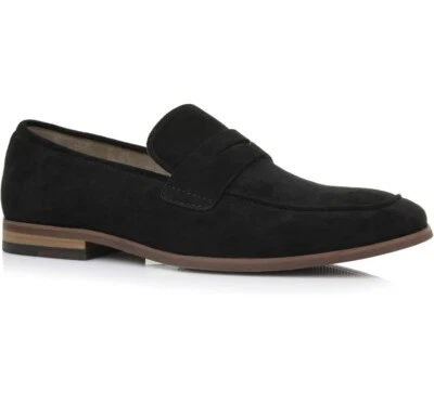 Ferro Aldo  Dylan Classic Moc-Toe Black Penny Loafers for Men (Size 6.5) - Image 1 of 4