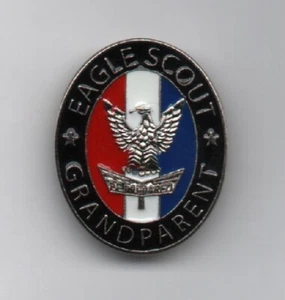 Eagle Scout Großeltern Erkennungsnadel, oval Metall, R/W/blau auf schwarz, neuwertig! - Bild 1 von 2