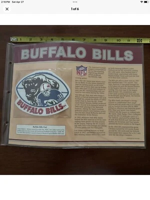 BUFFALO BILLS ~ Willabee & Ward ~ NFL GOLDEN AGE FOOTBALL PATCH & INFO STAT CARD - Image 1 of 4