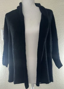 Subtle Luxury Open Knit Cardigan Sweater Black Size S/M - Picture 1 of 9