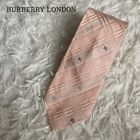 Burberry London Shadow Check 100% Silk Tie Pink Business Men Accessory Used