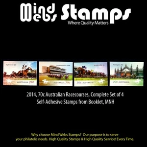 2014, 70c Australian Racecourses, Self-Adhesive Booklet Stamps, Set of 4, MNH - Picture 1 of 2