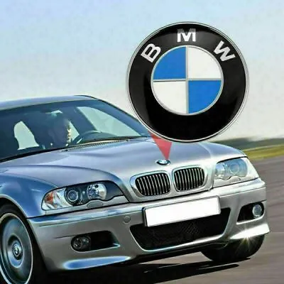 Fit BMW Cofano Anteriore Distintivo Baule Posteriore 82 Mm/74 Mm Emblema • 8.58€