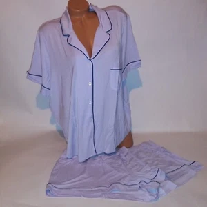 Victoria Secret Pajama Set Sleepwear XXL 2X Solid Modal Super Soft Short Sleeve - Picture 1 of 11
