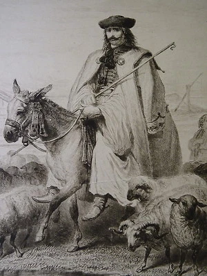 Théodore VALERIO (1819-1879) TRAJE DE GRABADO RARO HÚNGARO HÚNGARO MAGIAR 1854 c - Imagen 1 de 3