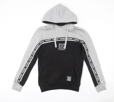 Sudadera con Capucha Twisted Soul Para Hombre Gris Negro Talla S Logo Gráfico Foto 1 de 4