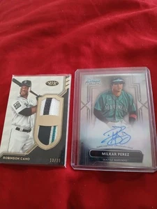 MLB ROBINSON CANO /25 Topps Tier One Relics RC Dual Patch & MILKAR PEREZ AUTO - Picture 1 of 5