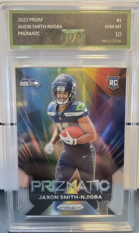 Карта новичка JAXON SMITH NJIGBA Gem как новая 10 EJE 2023 Prizm Football Prizmatic SP - Изображение 1 из 1