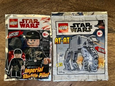LEGO Star Wars AT-AT Walker & Imperial Pilot Foil Bag Minifig  Lot - NEW Limited - Image 1 of 2