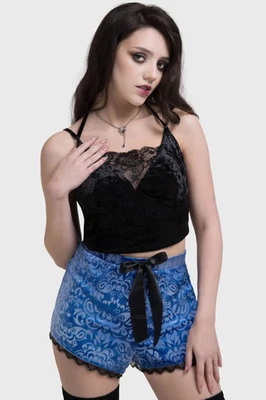 KILLSTAR Whimsy Flutter Lounge Shorts In Blue - Image 1 of 4