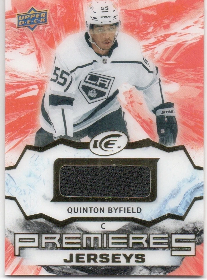 21-22 2021-22 UD Ice Quinton Byfield ROOKIE Premieres JERSEY #IPA-QB Kings - Image 1 of 1
