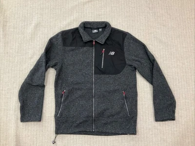 New Balance Gray Black Soft Shell Zip Front Signature Jacket M - Image 1 of 3