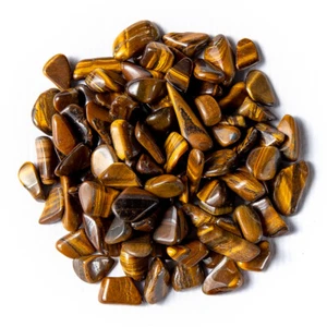 1/2 lb Tumbled Golden Tigers Eye Crystal Natural Small Gemstones 60-90 Stones - Picture 1 of 5