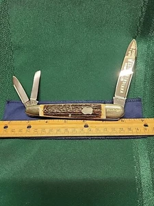 Unique Prototype Bulldog Large Anglo Saxon Whittler Knife Stag Handle 1 Of 22 - Picture 1 of 10