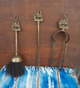 Drei Vintage Kamingeräte im Marine Stil Messing Segelschiff Hms Victory  - Bild 1 von 9