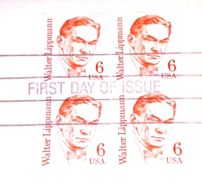 Walter Lippmann - American Journalist - 1985 22kt Golden Replica Stamps - Image 1 of 4