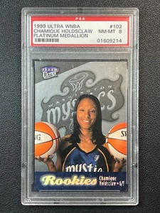 CHAMIQUE HOLDSCLAW PSA 8 1999 FLEER ULTRA WNBA 102 ROOKIE PLATINUM MEDALLION /66 - Picture 1 of 2