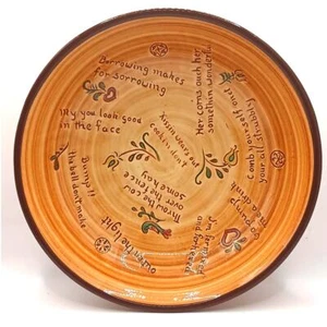 Cuenco de cerámica Pennsbury de 9" hecho a mano refranes holandeses amish (VER FOTOS) - Imagen 1 de 9