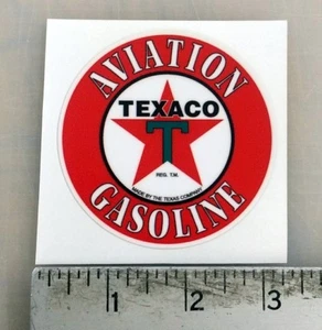 Calcomanía de gasolina vintage Texaco Aviation 3" de diámetro - Imagen 1 de 1
