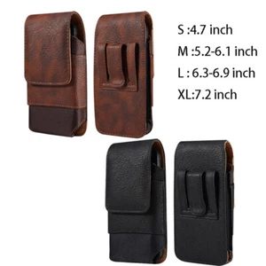 Funda universal de cuero para hombre con clip para cinturón para teléfono móvil - Imagen 1 de 16