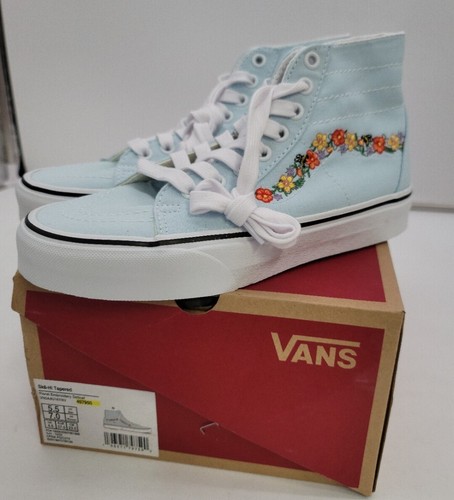 Scarpe da skate Vans Sk8 hi affusolate ricamo floreale delicate uomo 5 5 donna 7