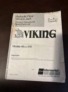 VIKING Hydraulic Floor Service Jack Owners Manual & Parts List Models 415&445 - Bild 1 von 2