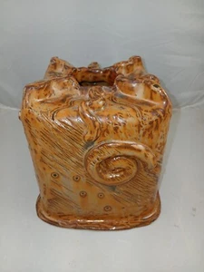 Hand Made Stoneware Pottery Tissue Box cover -- Unique -- Unknown Artist (2030) - Picture 1 of 8