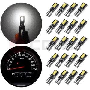 20X Wedge T5 2-SMD LED Bulbs Dash Instrument Gauge Speedometer Light 6000k White - Picture 1 of 7
