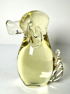 Zelezny Brod Sklo ZBS Studio Art Glas Vintage Citrin Hund Briefbeschwerer - Bild 1 von 12