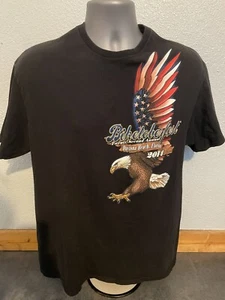 Biketoberfest 2014 Daytona Beach T Shirt Black Patriotic Eagle Motorcycle Large - Picture 1 of 5