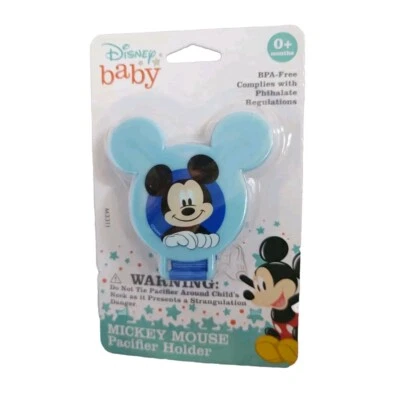Blue Baby Boy Pacifier Holder Disney Mickey Mouse Infant New Born Shower Gift 0+ - Image 1 of 4