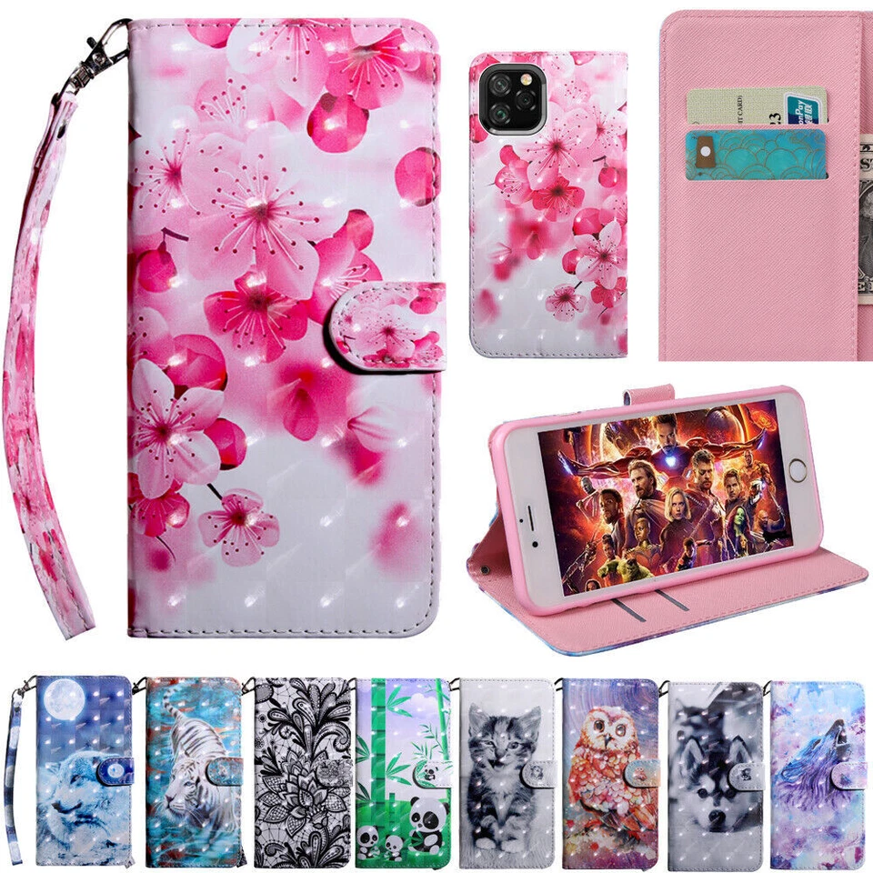 Case For iPhone 11 12 13 14 15 Pro Xs Max Xr X 8 Leather Flip Book Wallet Cover - Image 1 of 4