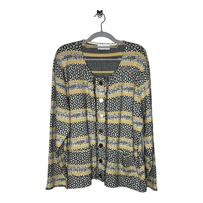 Suéter Skies Are Azul Mujer XXL Tejido Cárdigan Abstracto Flecos Arte Para Usar Boho Foto 1 de 4