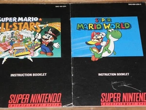 2 Super Nintendo Instruction Manuals: SUPER MARIO WORLD / ALL-SARS - SNES - Picture 1 of 1