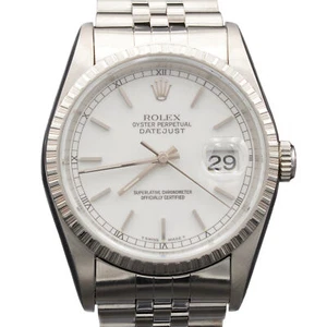 Rolex Datejust 16220 Mens Stainless Steel Watch with Jubilee Band and White Dial - Picture 1 of 8