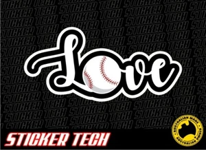 LOVE BASEBALL STICKER DECAL SUITS PITCHER BATTER HOMERUN LITTLE LEAGUE BAT BALL - Picture 1 of 1