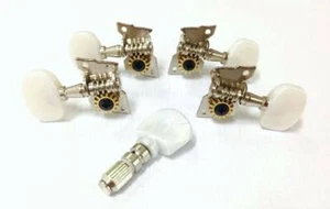 5 String 1/14 Banjo Nickel Plated Machine Head Tuning Peg tuner 5p 2R2L+5th 428N - Picture 1 of 5
