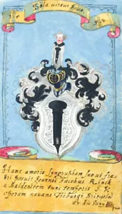 1598 Wappenmalerei in Gold und Farben Johann Jakob Ringg von Baldenstein - Picture 1 of 1
