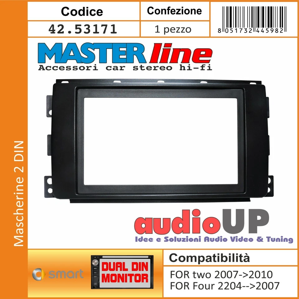 MASCHERINA ADATTATORE AUTORADIO 2 DIN SMART FOR TWO DAL 2007 AL 2010 DUE DIN - Immagine 1 di 3